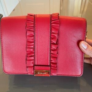 Michael Kors Red Ruffle Accent Bag